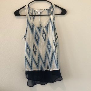 Blue patterned tank top